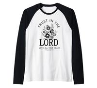 Fede Cristiana Arte Botanica Minimalista Maglia con Maniche Raglan