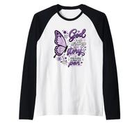 Fede Cristiana Dio Sta Ancora scrivendo la Tua Storia Farfalla Maglia con Maniche Raglan