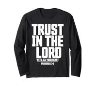 Fede Cristiana Fiducia nel Signore Scrittura Proverbi 3:5 Maglia a Manica