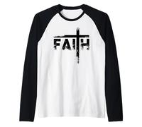 Fede Croce Gesù Cristo Cristianesimo Cristiano Meme Maglia con Maniche Raglan