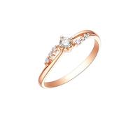 Fede di fidanzamento da donna, anello da donna con diamante in oro rosa da 0,13 ct in vita solida non placcata, popolare per sorella laurea gioielli, 56.5, Oro rosa 18 carati, Diamante