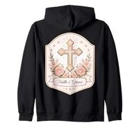 Fede E Grazia Croce Cristiana Signore Gesù Cristo Donna Ragazza Felpa con Cappuccio