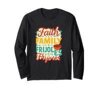 Fede, Famiglia, Frijoles, Patrimonio ispanico con Sapore Latino Maglia a Manica