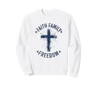 Fede Famiglia libertà Bandiera Americana patriota USA Christian Felpa