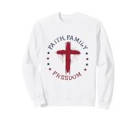Fede Famiglia libertà Bandiera Americana patriota USA Christian Felpa