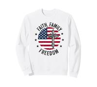 Fede Famiglia libertà Bandiera Americana patriota USA Christian Felpa