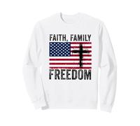 Fede Famiglia libertà Bandiera Americana patriota USA Christian Felpa