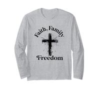 Fede Famiglia libertà Bandiera Americana patriota USA Christian Maglia a Manica