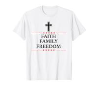 Fede Famiglia libertà Bandiera Americana patriota USA Christian Maglietta