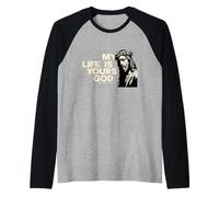Fede in Gesù La mia vita data a Dio Cristo vive Maglia con Maniche Raglan