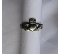 FEDE IRLANDESE °CLADDAGH° IN ARGENTO Brunito 925 MILLESIMI
