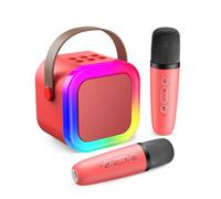 Fede Karaoke per Bambini con 2 Microfono Wireless Bambini, Regalo Bambina 3-12 Anni Portatile Canta tu Karaoke Microfono Bluetooth con luci LED Giochi Giocattoli Ragazzi 3-12 Anni