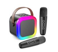 Fede Karaoke per Bambini, Regalo Bambina 3-12 Anni Microfono Bambini Giochi Regali Bambina 3-12 Anni Karaoke con 2 Microfono Bluetooth Giocattoli Regalo Bambino 3-12 Anni