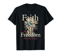 Fede libertà 4 luglio 1776 2026 USA Religione Patriottica Maglietta