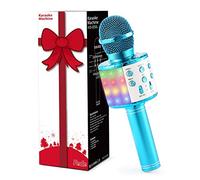 Fede Microfono Karaoke Bluetooth Wireless per Bambini, Karaoke Portatile con Luci LED Multicolore per Cantare, Funzione Eco, Compatibile con Android/iOS, PC o smartphone