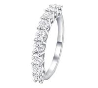 Fede Nuziale, Anelli Oro Bianco Donna 18Kt 750 con Diamante Rotondo da 0,1 Ct Taglia 27