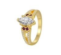 Fede Nuziale, Anello con La Pietra Moissanite Marchesa Oro Giallo 9K con Moissanite Taglia 8