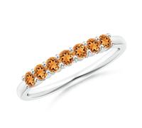 Fede Nuziale ANGARA 0,42 Ct Mezza Eternità Sette Pietre Citrino in Oro...
