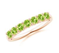 Fede Nuziale ANGARA 0,84 Ct Mezza Eternità Sette Pietre Peridoto in Oro...
