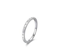 Fede nuziale da donna 925, stile elegante, con piccolo zircone, in argento, regalo di compleanno, 20 (19,1), Zirconia cubica