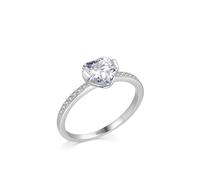 Fede nuziale da donna, anello da matrimonio, in argento Sterling 925, 49, Argento 925/1000, zirconia cubica