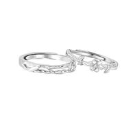 Fede nuziale da uomo, fede nuziale in argento con rami e fiori in argento 925, regolabile, regalo da uomo, Ajustable, Argento 925/1000, Senza Gemme