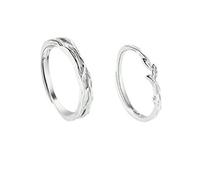 Fede nuziale da uomo personalizzabile con fede da donna 925 con incisione in argento Sterling con filiali regolabili aggiornamento 3.0 per coppia, unisex, sorella fidanzamento, Réglable, Argento