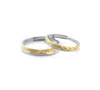 Fede nuziale in argento 925 coppia regolabile, fede nuziale con spighe di grano dorate argento oro anello
