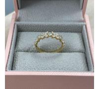 Fede Nuziale In Oro Giallo 14k Con Diamante Lab Grown Marquise Rotondo Da 1.00Ct