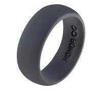 Fede Nuziale in Silicone da Honorgear, Premium qualità Medica Wedding-Bands for Active Men, Atleti, vestibilità Comoda e Pelle Sicuro, Non tossico, Antibatterico, Graphite Grey