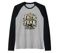 Fede Oltre la Paura | BJJ Jiu Jitsu Gesù Maglia con Maniche Raglan