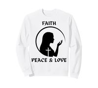 Fede Pace Amore Silhouette per la Chiesa di Pasqua Felpa