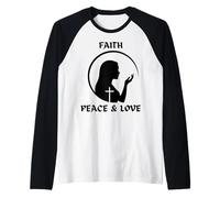 Fede Pace Amore Silhouette per la Chiesa di Pasqua Maglia con Maniche Raglan