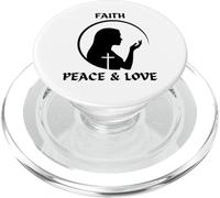 fede pace amore silhouette per la chiesa di Pasqua PopSockets PopGrip per MagSafe