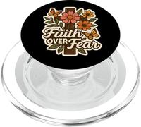 Fede sopra paura floreale vintage cristiano fiori croce retrò PopSockets PopGrip per MagSafe