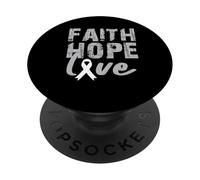 fede speranza amore cancro ai polmoni consapevolezza nastro bianco uomini donne PopSockets PopGrip Adesivo