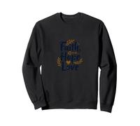 Fede, Speranza, Amore, Citazione di Ispirazione Cristiana, Ancora, Cuore Felpa, Unisex per Adulti, Nero, M