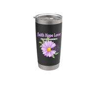Fede Speranza Amore Epilessia Consapevolezza Fiore Viola Epilettico Bicchiere termico in acciaio inox doppia parete