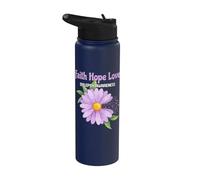 Fede Speranza Amore Epilessia Consapevolezza Fiore Viola Epilettico Stainless Steel Insulated Water Bottle