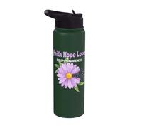 Fede Speranza Amore Epilessia Consapevolezza Fiore Viola Epilettico Stainless Steel Insulated Water Bottle