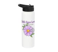 Fede Speranza Amore Epilessia Consapevolezza Fiore Viola Epilettico Stainless Steel Insulated Water Bottle