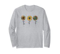Fede Speranza Amore Girasole per Gesù Amanti Bianco Cristiano Maglia a Manica