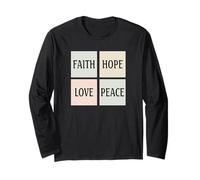 Fede Speranza Amore Pace 1 Corinzi 13:13 Bibbia Inspired Maglia a Manica