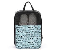 Fede, speranza e amore con croce e cuori Borse per scarpe da viaggio Borsa portaoggetti portatile Borsa organizer per scarpe Borsa per donna e uomo