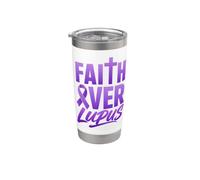 Fede sul lupus Consapevolezza Nastro Viola Croce Cristianesimo Bicchiere termico in acciaio inox doppia parete