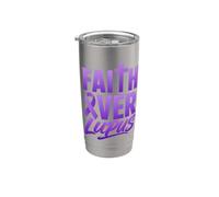 Fede sul lupus Consapevolezza Nastro Viola Croce Cristianesimo Bicchiere termico in acciaio inox doppia parete
