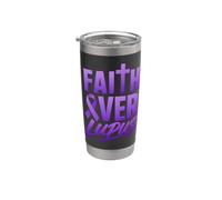 Fede sul lupus Consapevolezza Nastro Viola Croce Cristianesimo Bicchiere termico in acciaio inox doppia parete