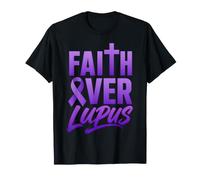 Fede sul Lupus Consapevolezza Nastro Viola Croce Cristianesimo Maglietta