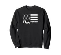 Fede sulla Paura Bandiera Americana Patriottica Cristiana Felpa