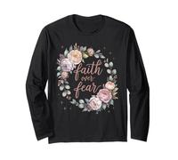 Fede sulla paura Camicie per le donne Inspirational Christian Maglia a Manica